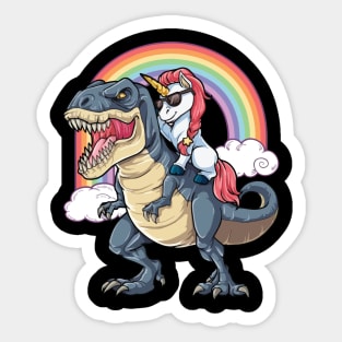 Unicorn Riding T-Rex Sticker